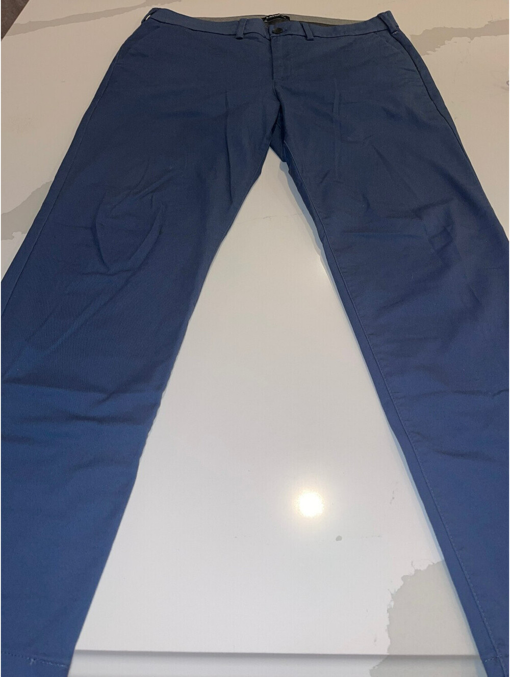 DESIGNER EXPRESS HYPER STRETCH WAIST COTTON/POLY BLUE DRESS PANTS SIZE 34x32